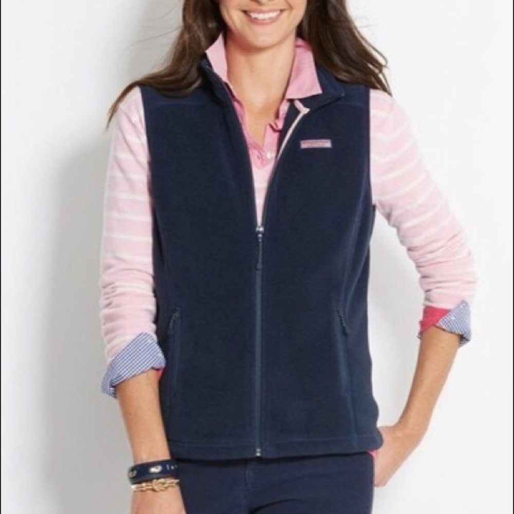 Vineyard Vines Navy Fleece Vest